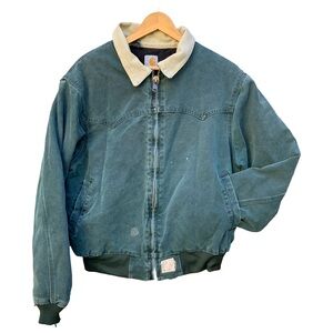 Vintage Carhartt Green Jacket with Cream Collar